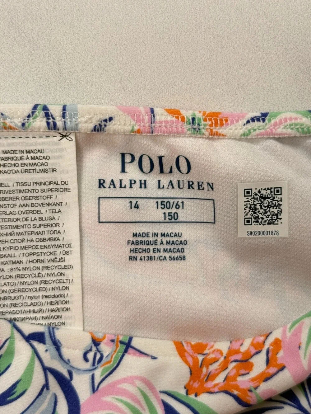 Polo Printed Swimsuit Multi Modern Resort - Girls 14